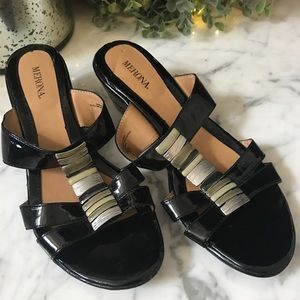 Merona Black Patent Sandals size 9